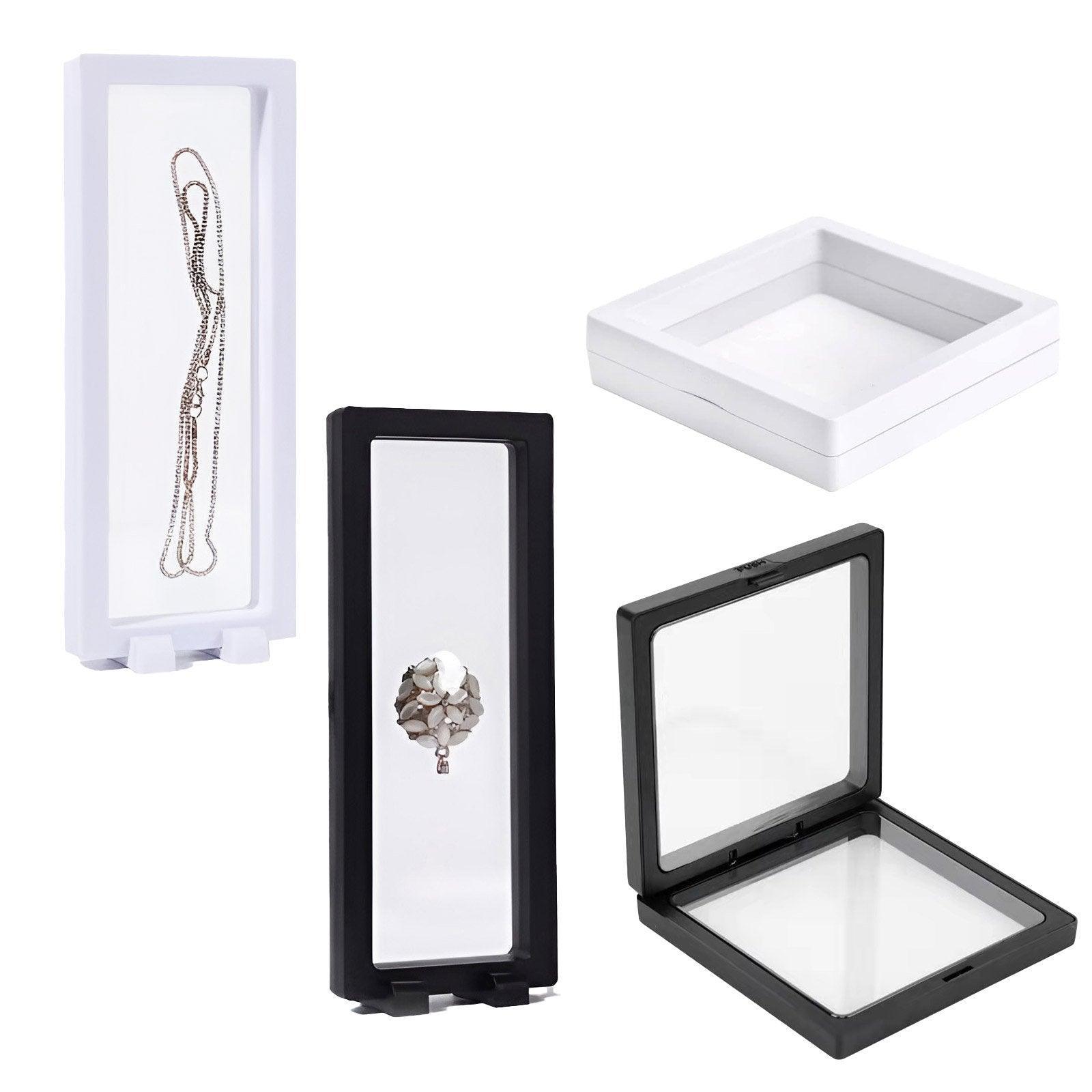 10pcs Transparent PE Film Display Box Jewelry Packaging Storage Box Container - 7-18-2-Black