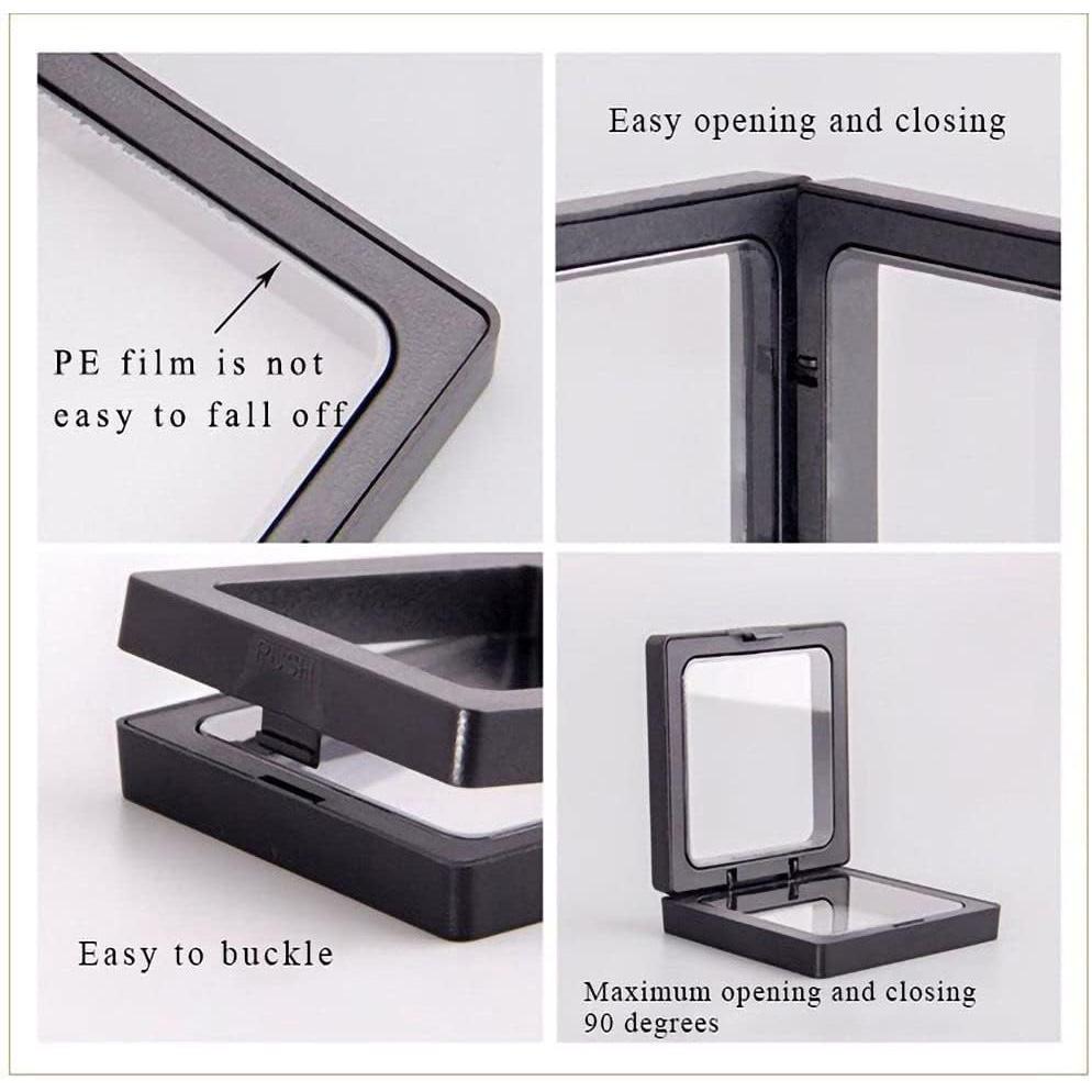 10pcs Transparent PE Film Display Box Jewelry Packaging Storage Box Container - 7-18-2-Black