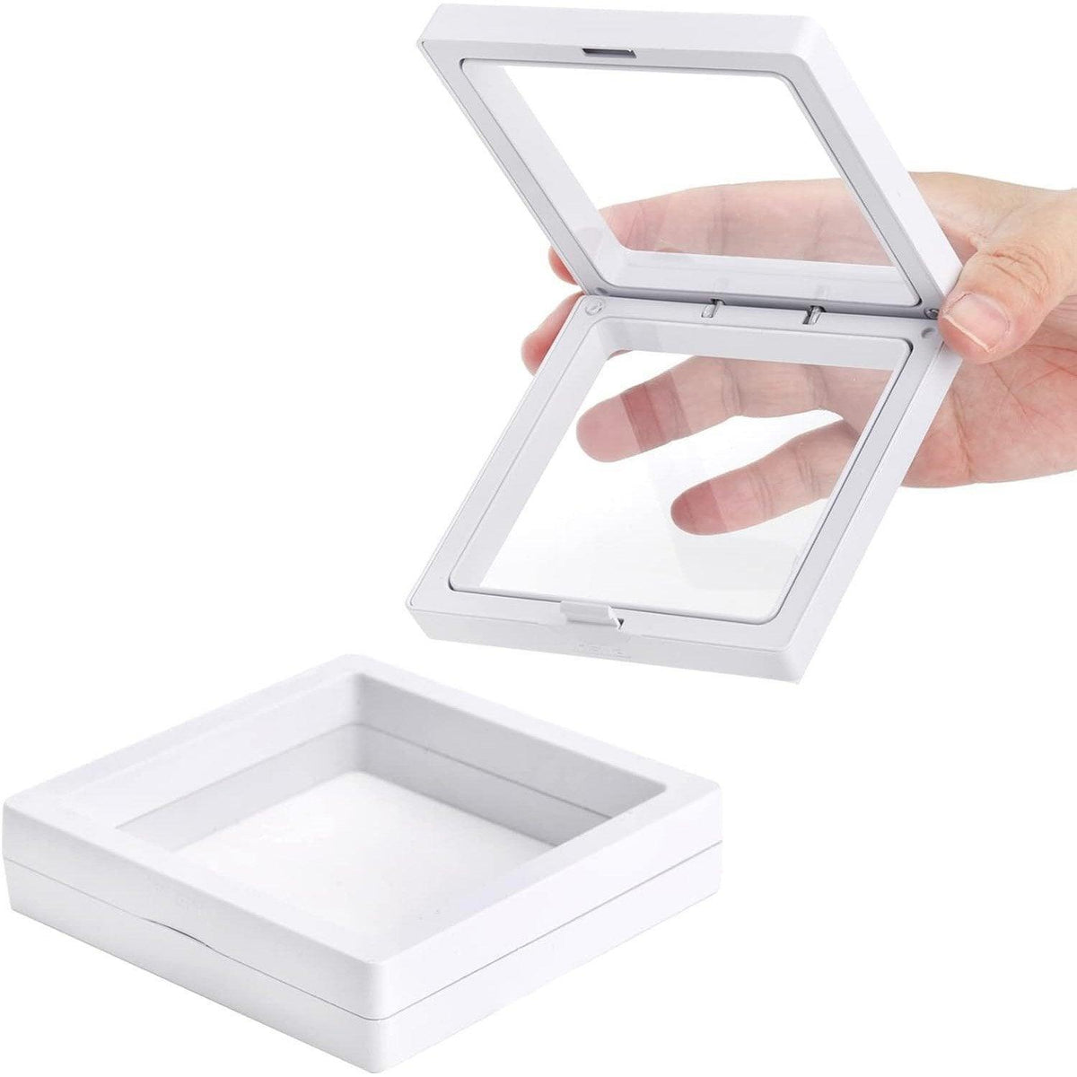 10pcs Transparent PE Film Display Box Jewelry Packaging Storage Box Container - 7-18-2-White