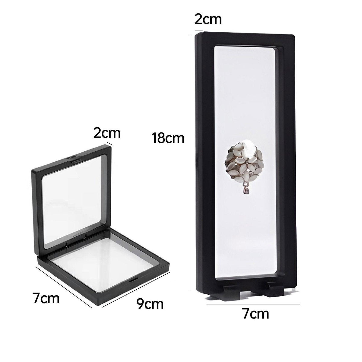 10pcs Transparent PE Film Display Box Jewelry Packaging Storage Box Container - 7-9-2-Black