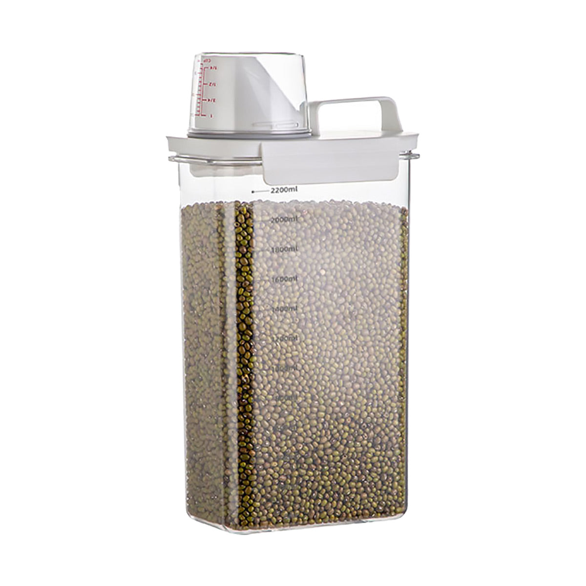 Sealed Household Grain Storage Box Transparent Rice Bucket Kitchen Storage - 1100ml