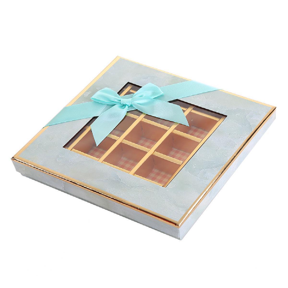 25X Valentines Day 9/12Grids Chocolate Box Gourmet Desserts Gift Display Window - Gray 9Grids-12-12-4-25pcs
