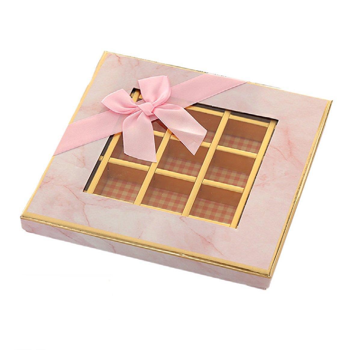 25X Valentines Day 9/12Grids Chocolate Box Gourmet Desserts Gift Display Window - Tiffany 9Grids-12-12-4-25pcs