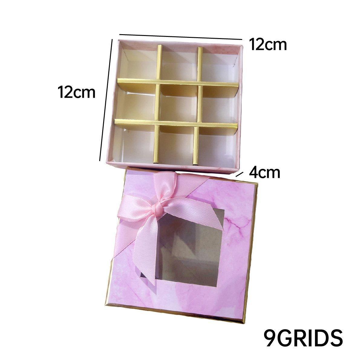 25X Valentines Day 9/12Grids Chocolate Box Gourmet Desserts Gift Display Window - Gray 12Grids-16-12-4-25pcs