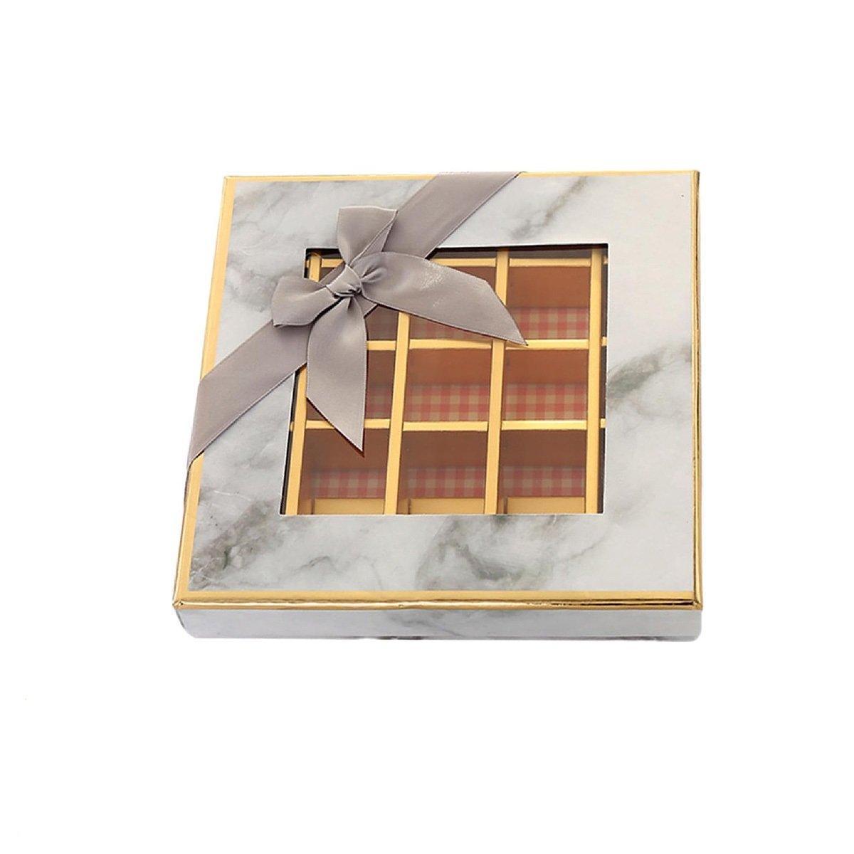 25X Valentines Day 9/12Grids Chocolate Box Gourmet Desserts Gift Display Window - Gray 12Grids-16-12-4-25pcs