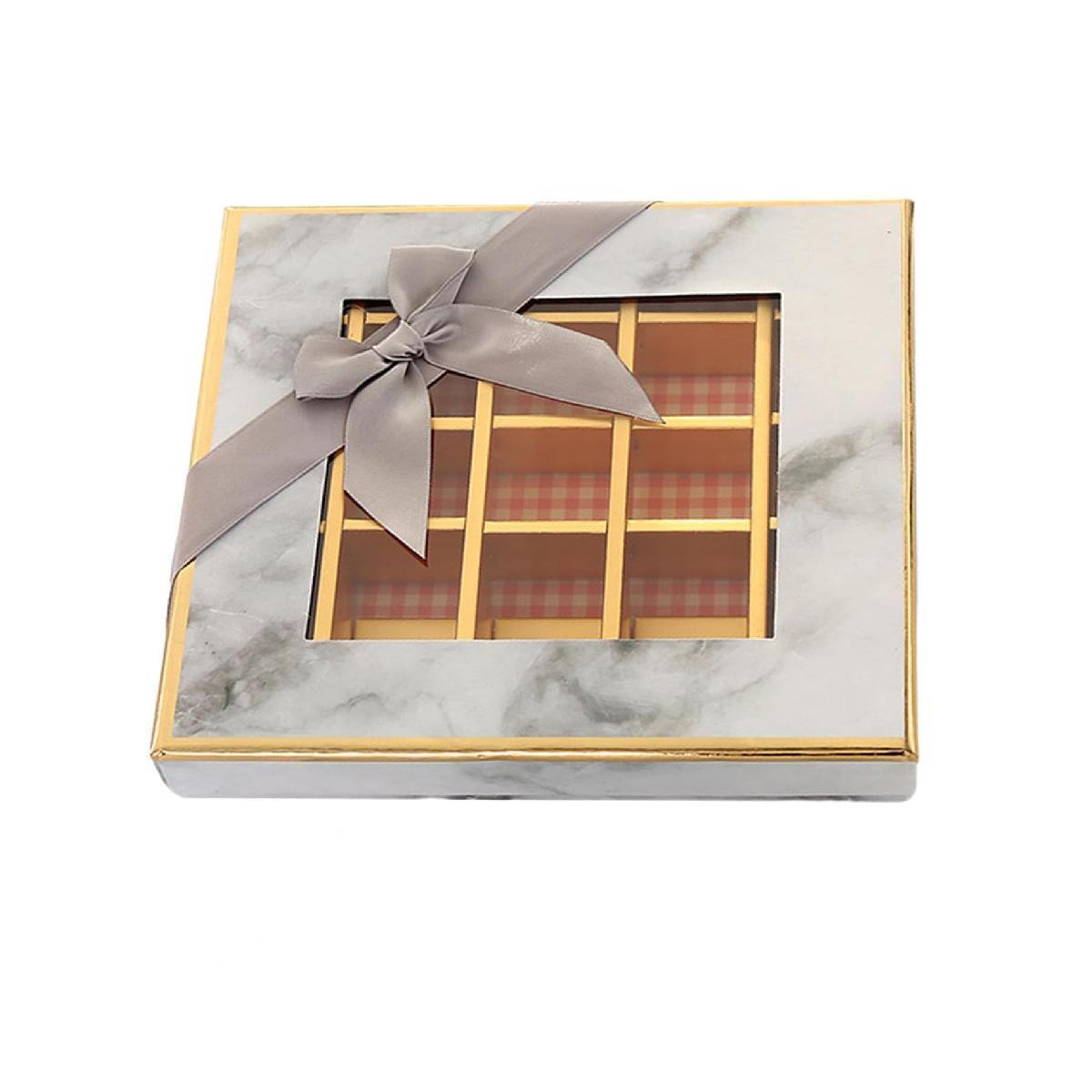 25X Valentines Day 9/12Grids Chocolate Box Gourmet Desserts Gift Display Window - Gray 12Grids-16-12-4-25pcs