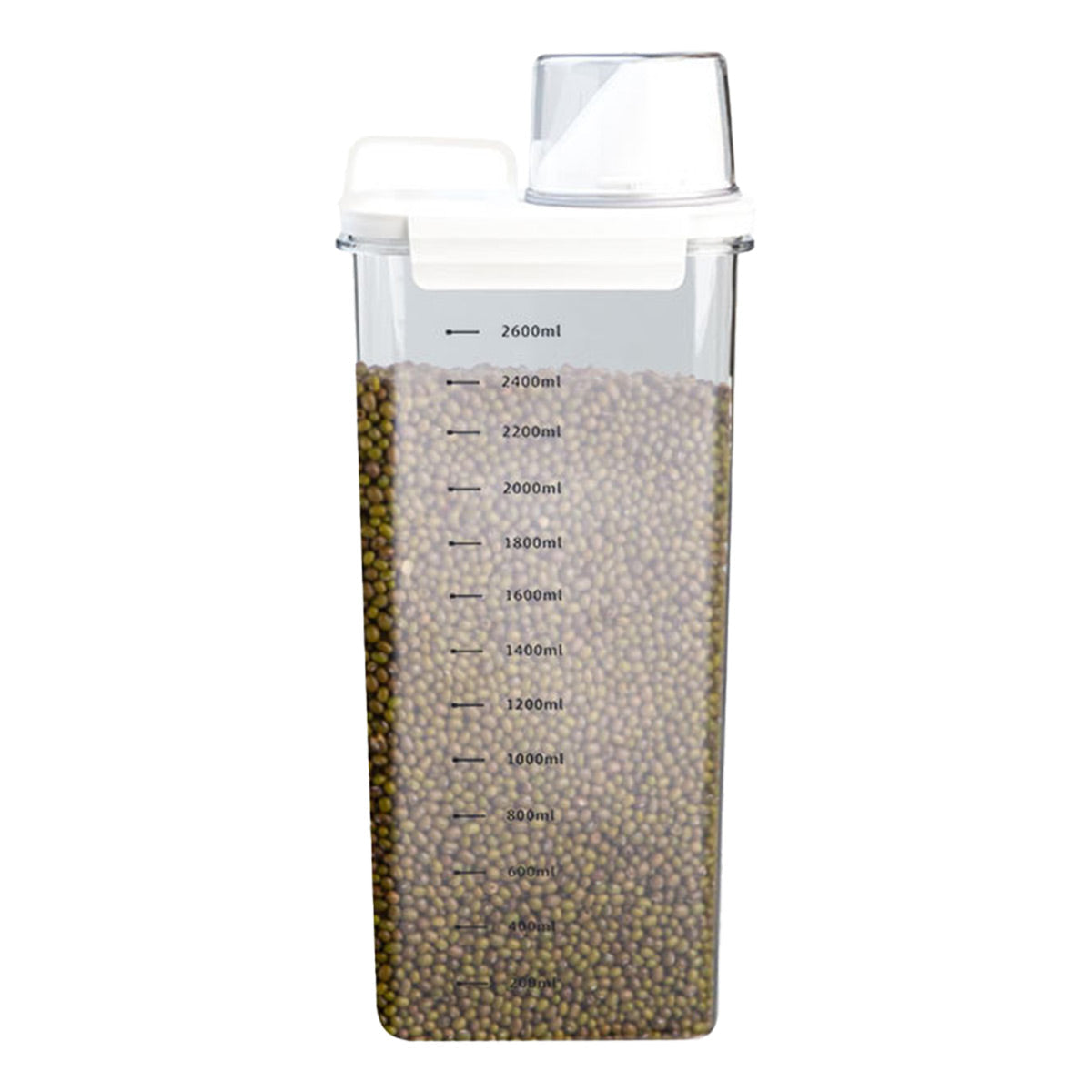 Sealed Household Grain Storage Box Transparent Rice Bucket Kitchen Storage - 2900ml