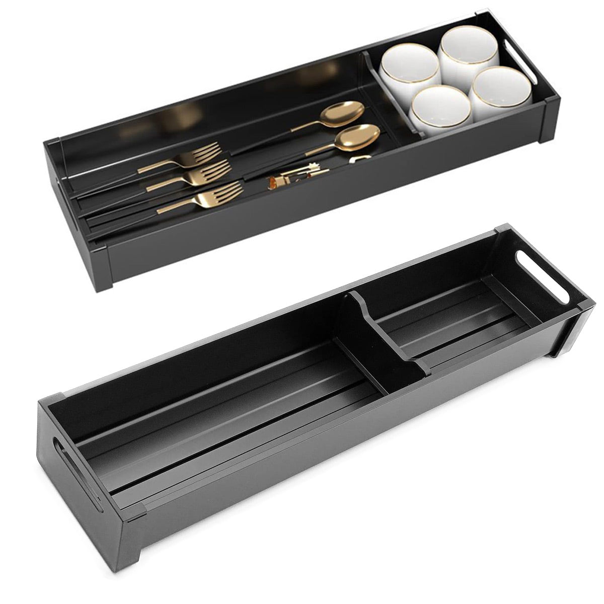 Kitchen Cabinet Drawer Cutlery Tray Utensil Organiser Insert Divider Storage - 46x10cm