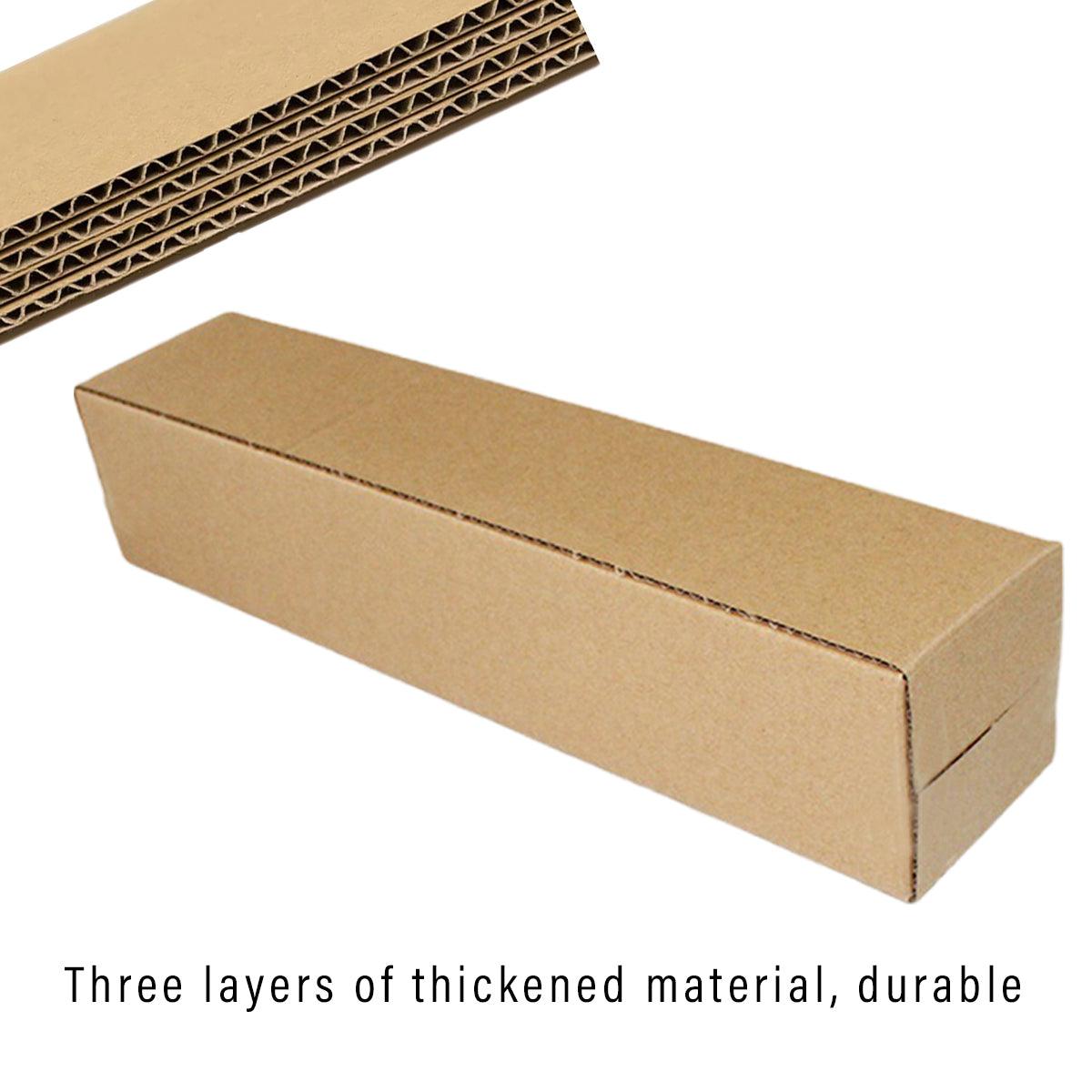 50pcs Long Strip Carton Flat Square Durable Shipping Boxes for Packaging Storage - 10cm x 10cm x 42cm