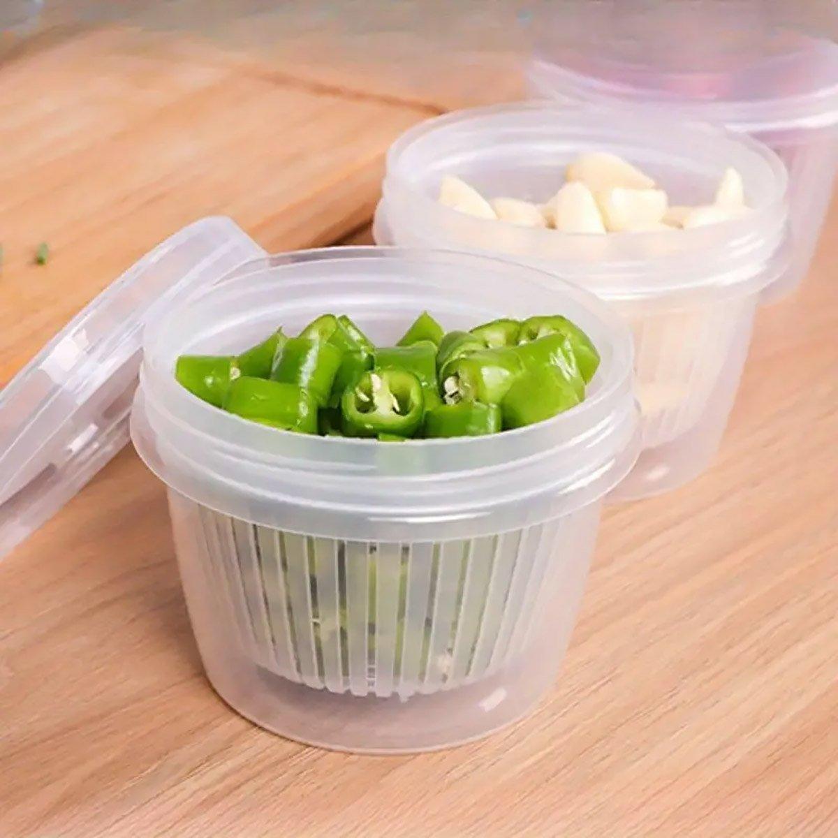 5pcs Plastic Storage Containers with Lids Refrigerator Organizer Box for Kitchen
