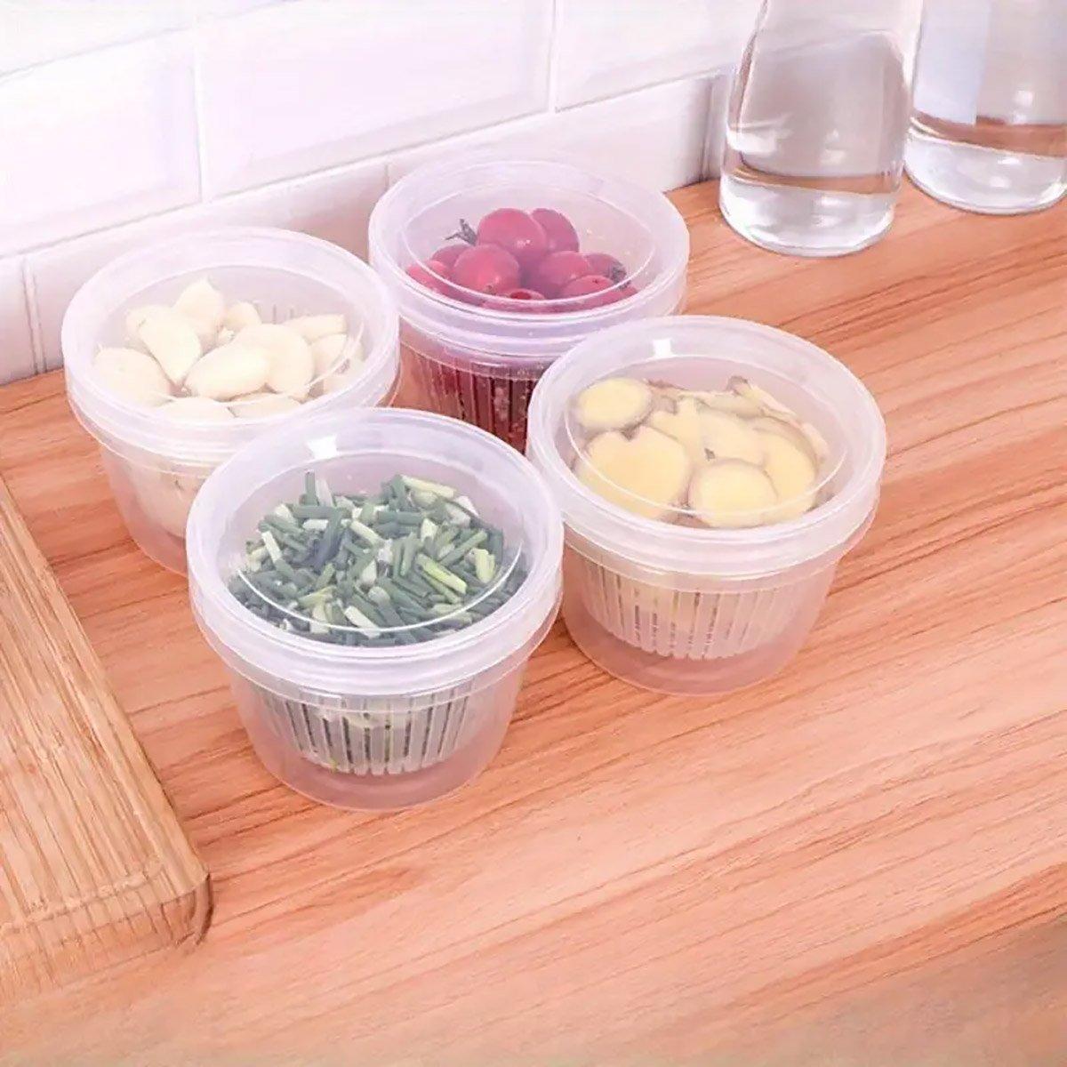 5pcs Plastic Storage Containers with Lids Refrigerator Organizer Box for Kitchen