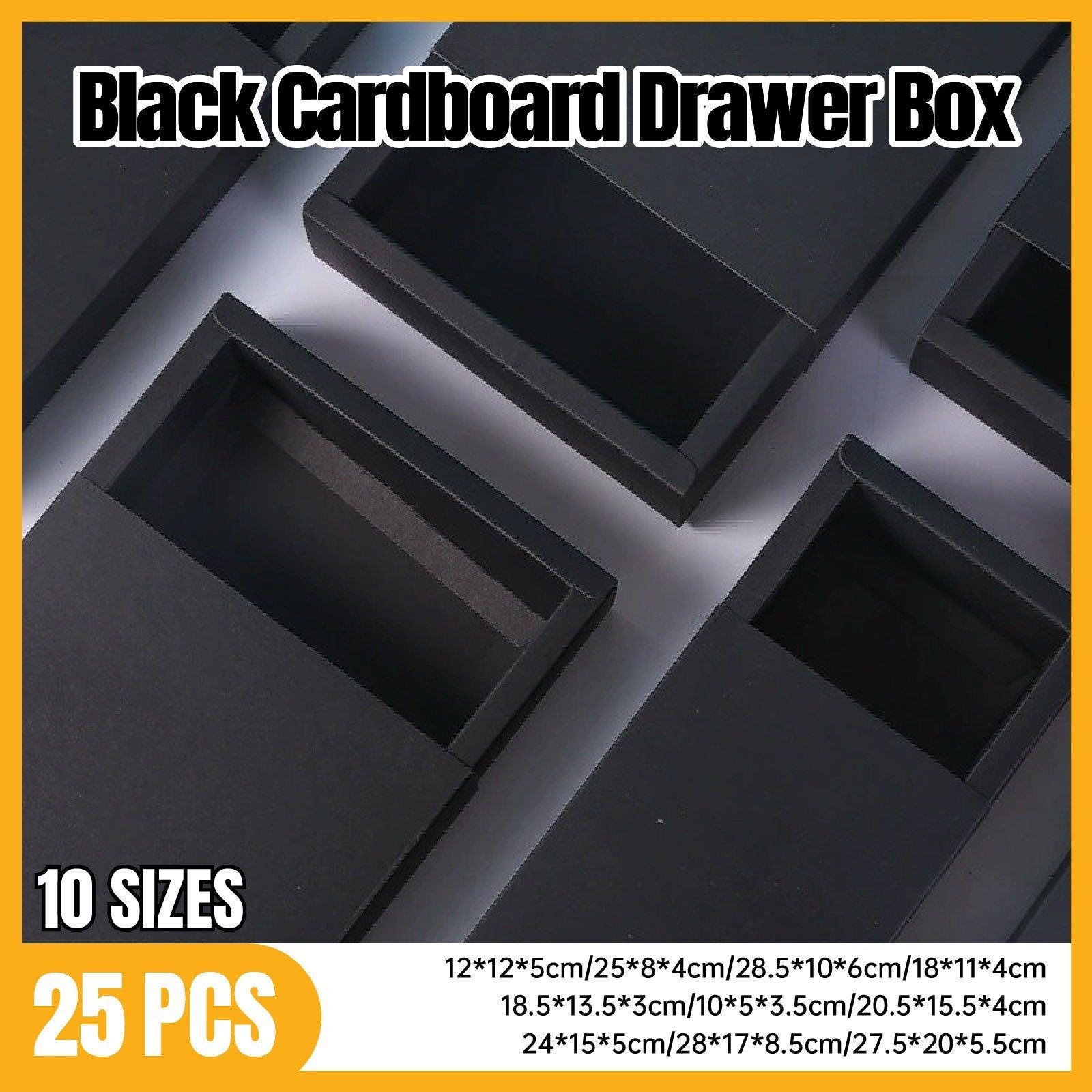 25X Black Kraft Paper Drawer Jewelry Package Necklace Bracelet Gift Package box - 18.5*13.5*3-25pcs