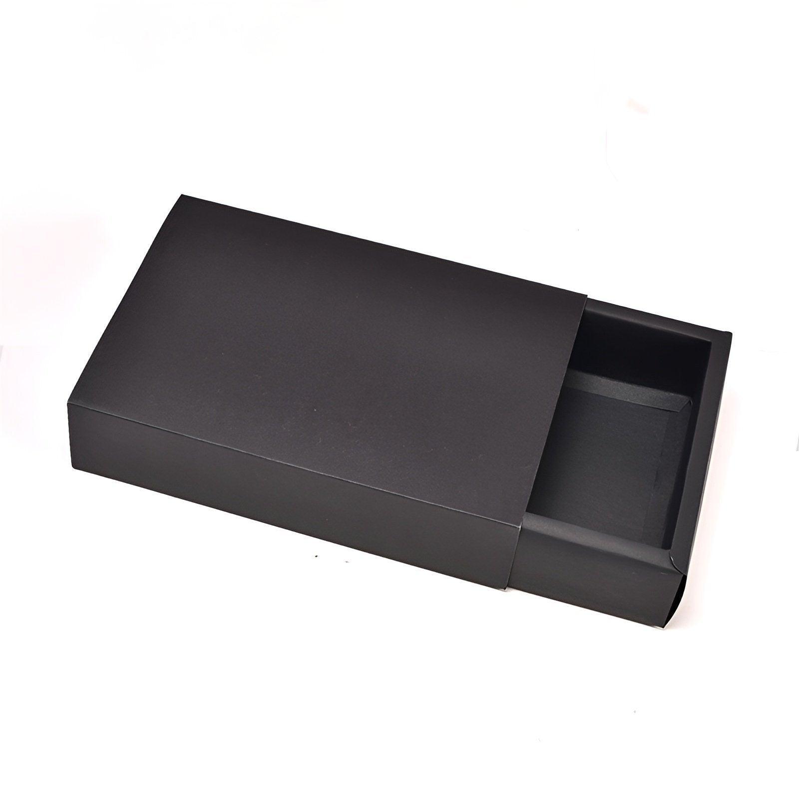 25X Black Kraft Paper Drawer Jewelry Package Necklace Bracelet Gift Package box - 25*8*4-25pcs