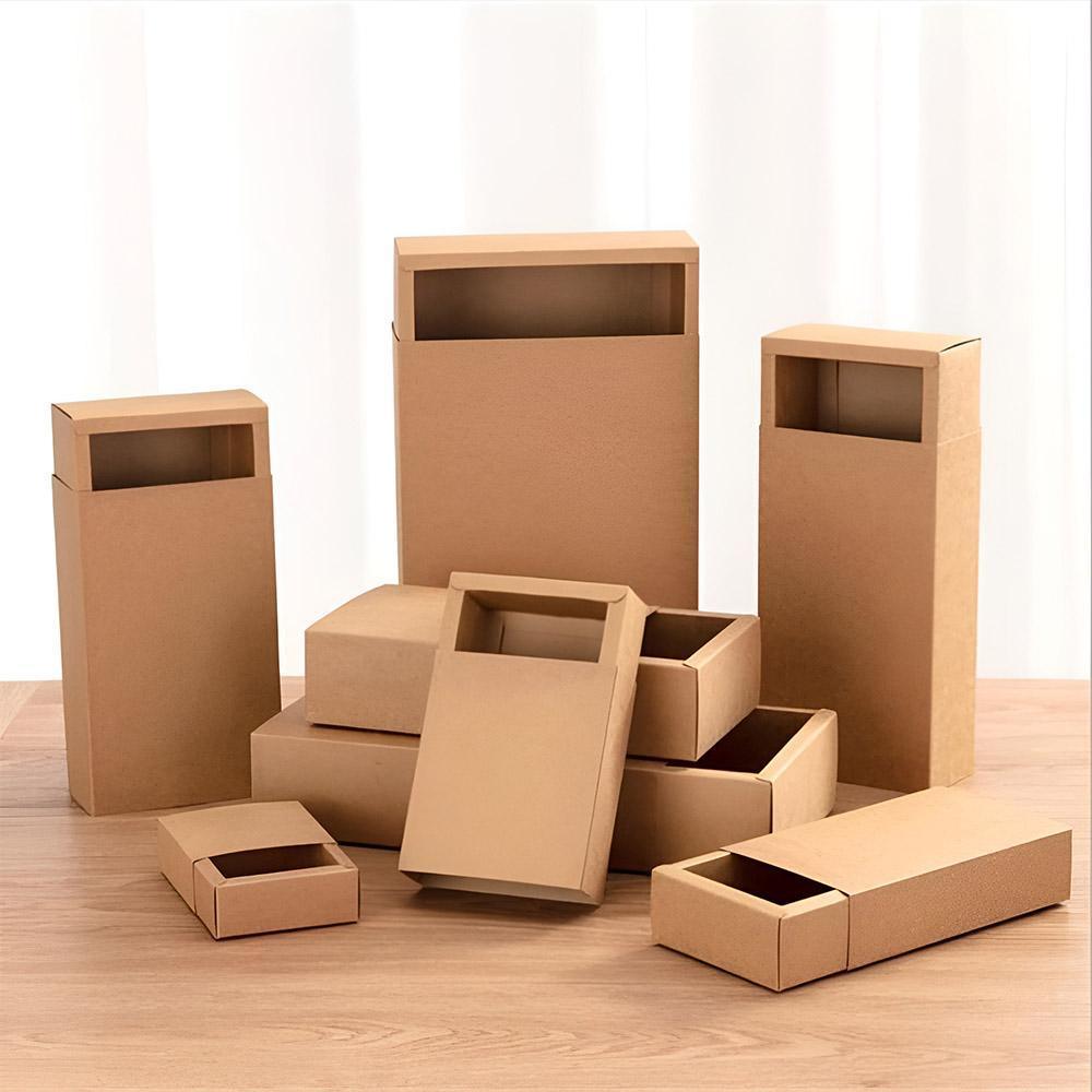 Kraft Paper Drawer Box Packaging Gift Storage Organiser Small Kraft Boxes - 18x11x4cm