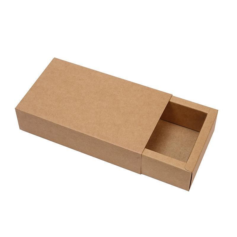 Kraft Paper Drawer Box Packaging Gift Storage Organiser Small Kraft Boxes - 18x11x4cm