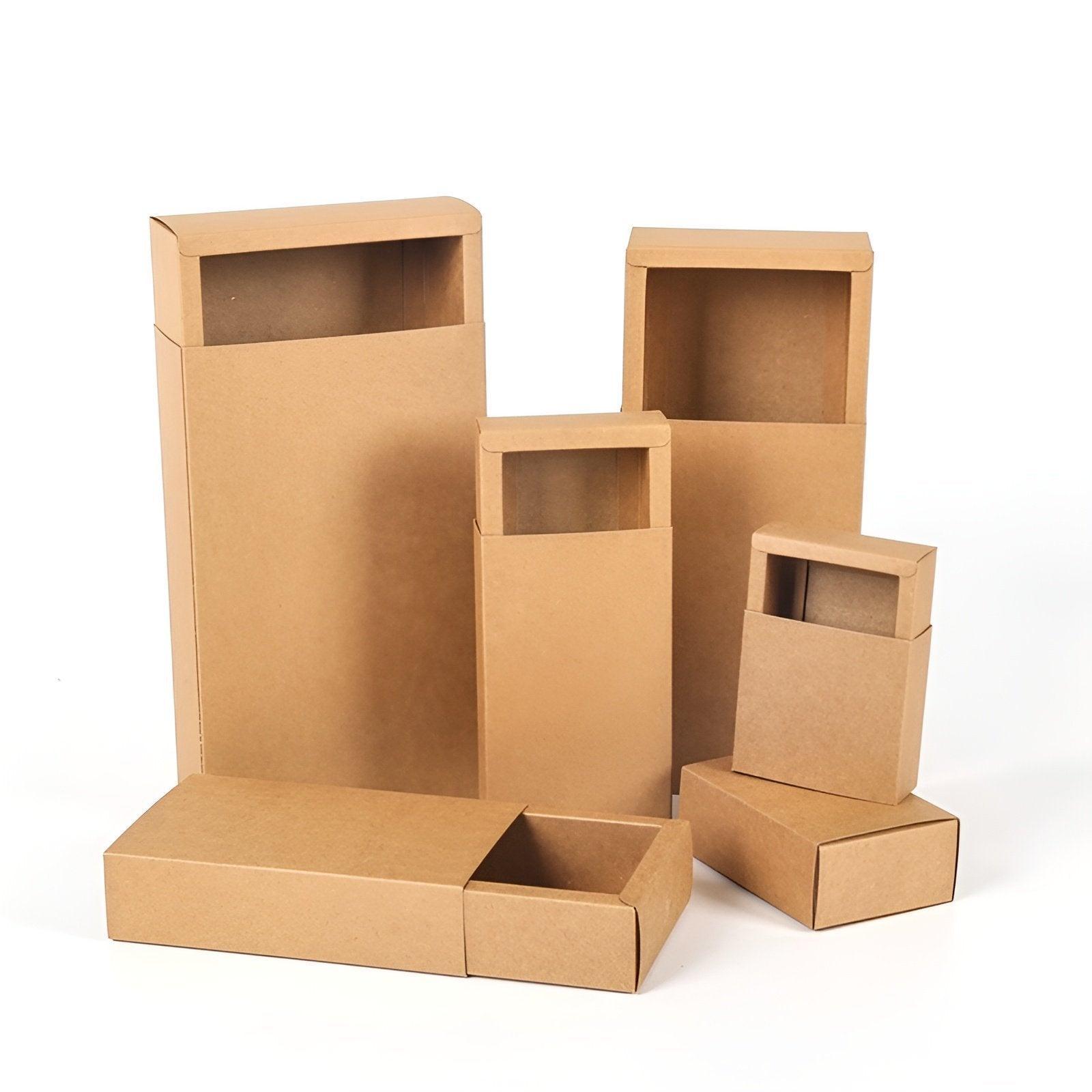 Kraft Paper Drawer Box Packaging Gift Storage Organiser Small Kraft Boxes - 25x8x4cm
