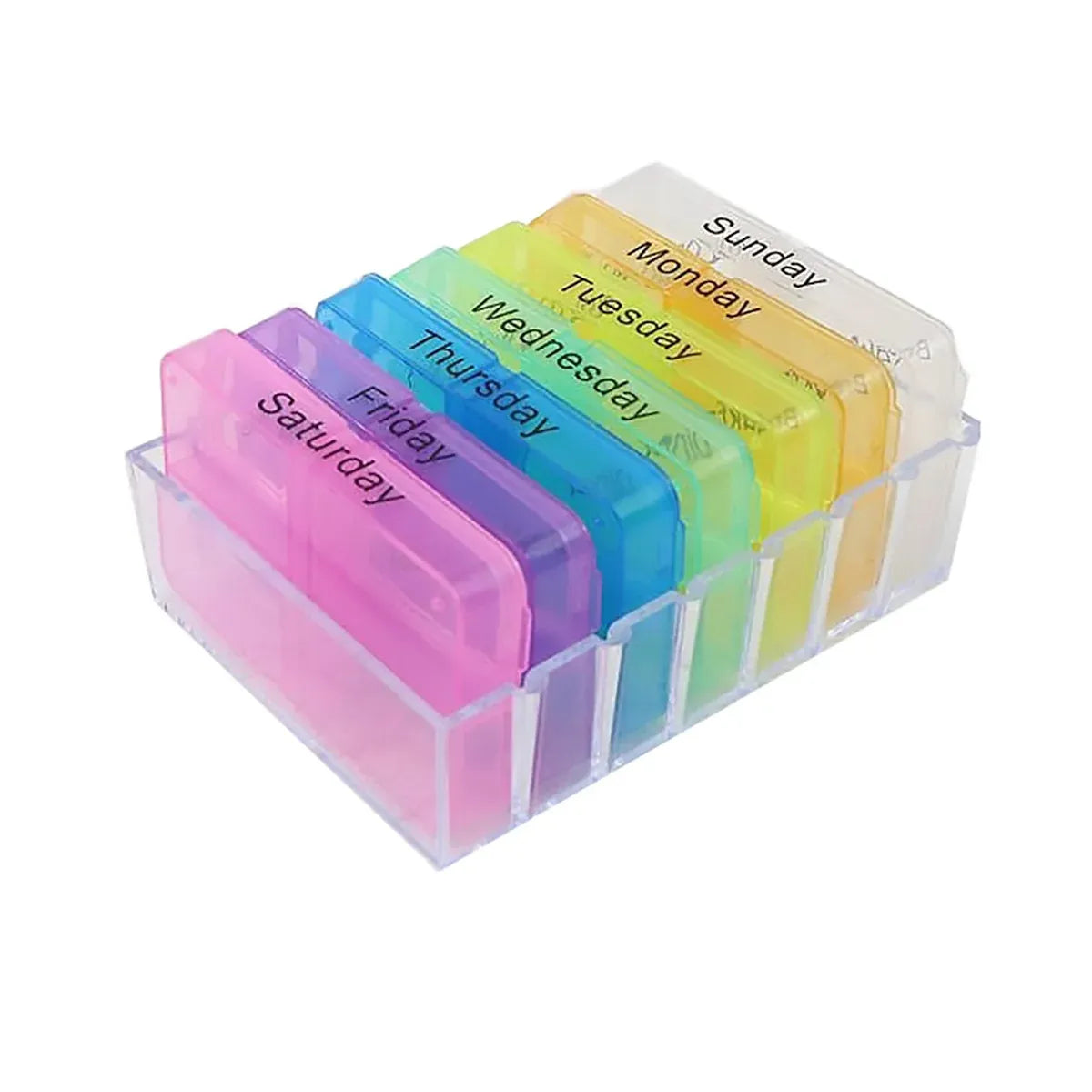 1-Piece Weekly Pill Organiser with Removable Daily Trays