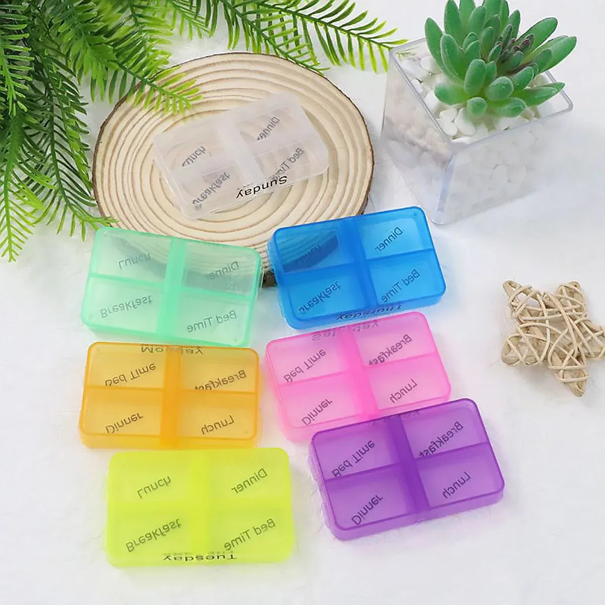 1-Piece Weekly Pill Organiser with Removable Daily Trays