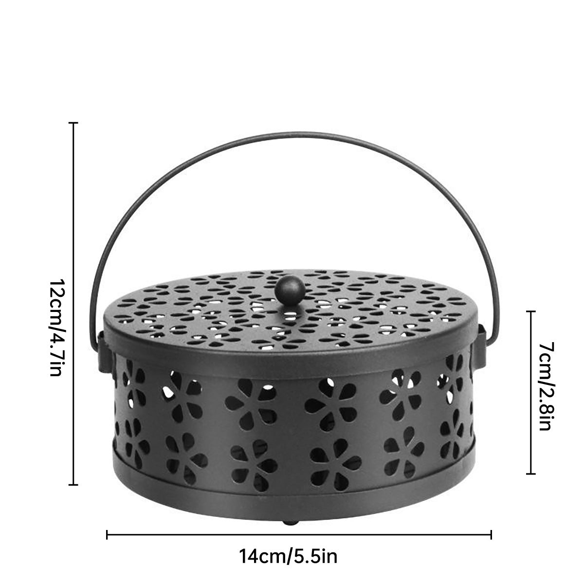 Iron Mosquito Incense Box Fireproof Tray Stand Indoor Household Incense Holder - Pink