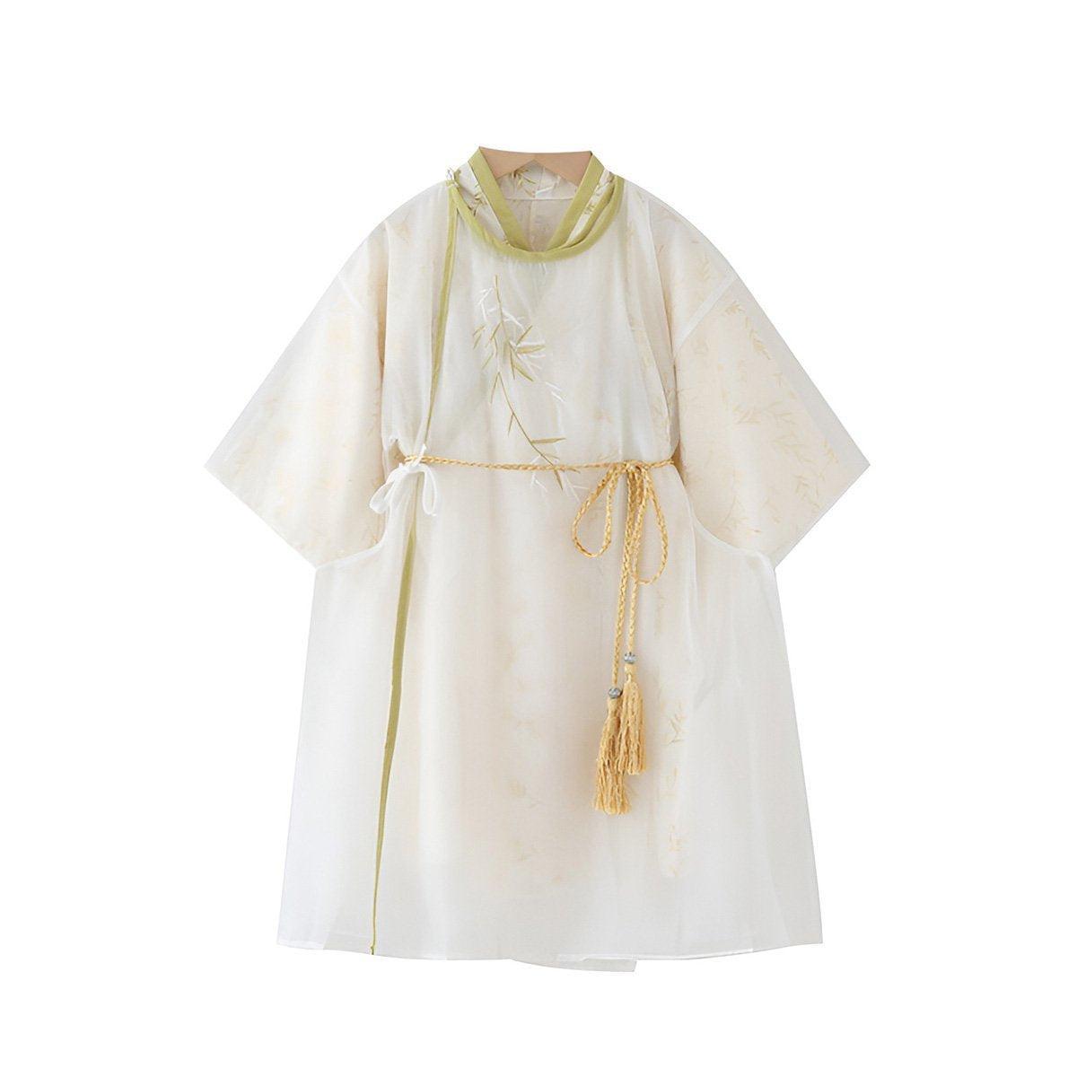 Boy Hanfu Ancient Style Big Sleeve Shirt Chinese Spring Autumn Outfit - 120cm