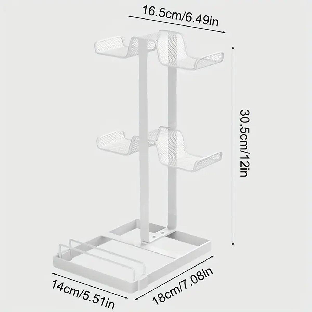 Headphones and Game Controller Holder Stand Desk Bracket for Accessories Display - White