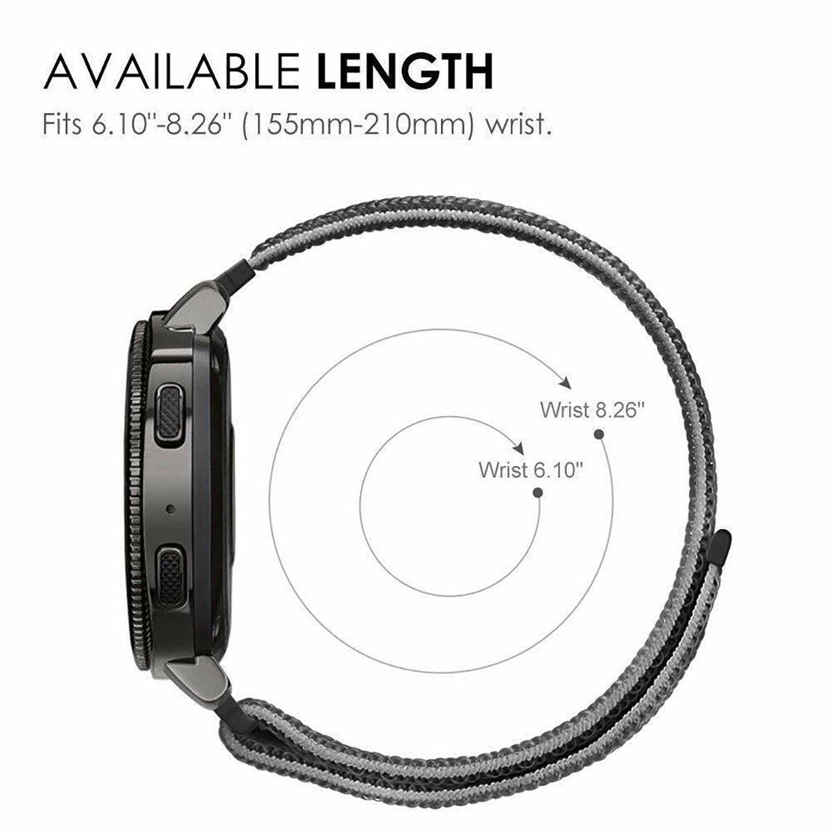 20mm Nylon Braided Sport Loop Velcro Watch Band Strap Compatible Replacement - Rainbow