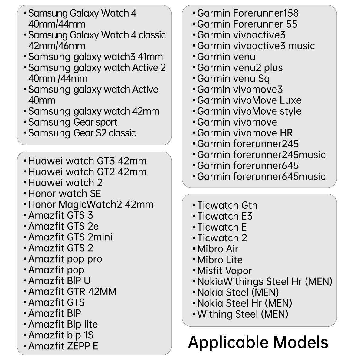 20mm Nylon Braided Sport Loop Velcro Watch Band Strap Compatible Replacement - White