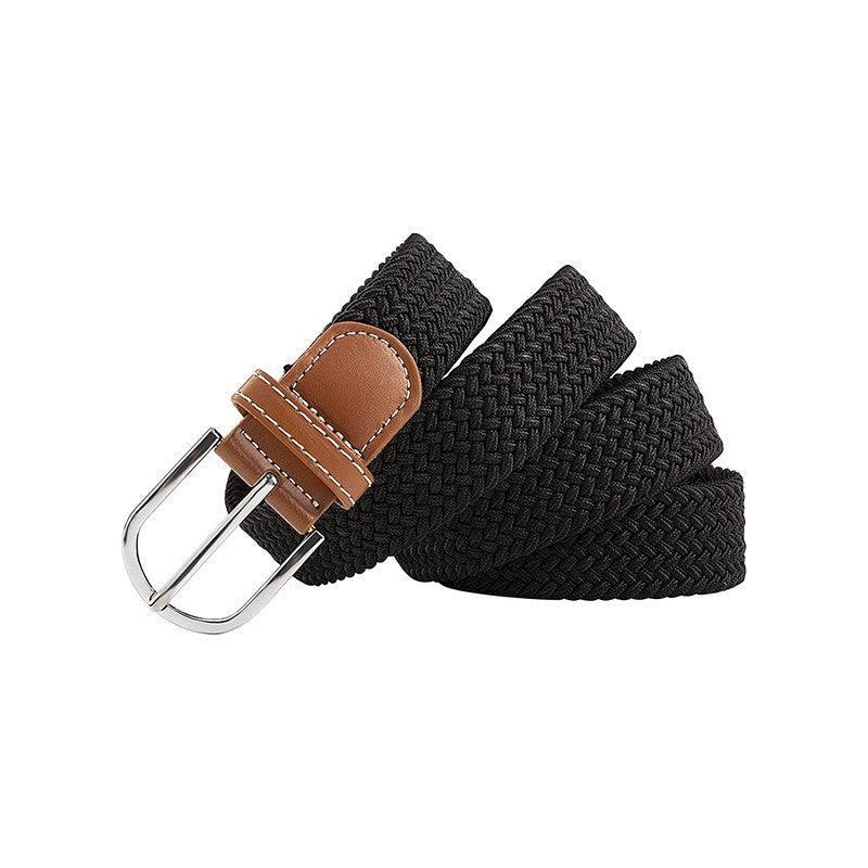Belt For Men Elastic Waistband Canvas Buckle Braided Mens Woven Stretch Strar