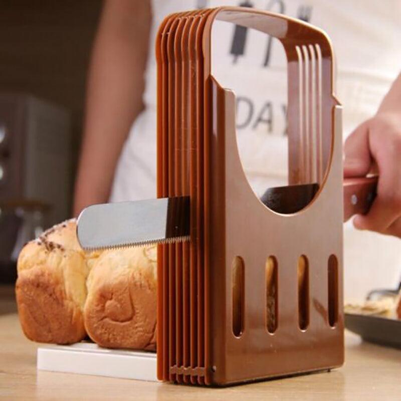 Foldable Bread Slicer Cutting Guide for Loaf Toast Adjustable Thickness