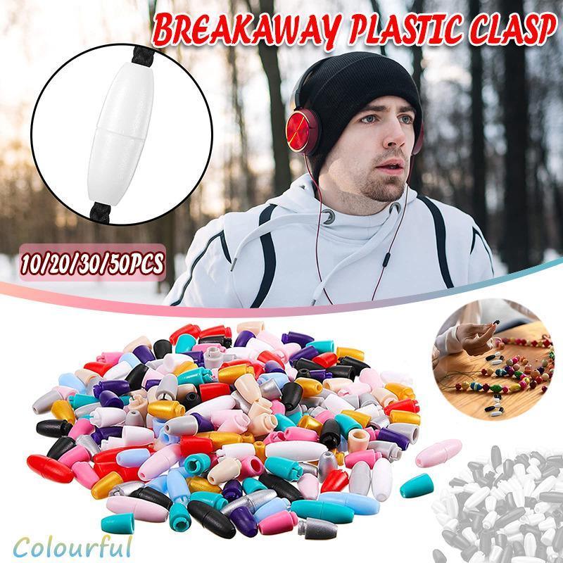 10-50X Breakaway Plastic Clasps for Silicone Necklace and Lanyard Pop Fittings - 10PCS
