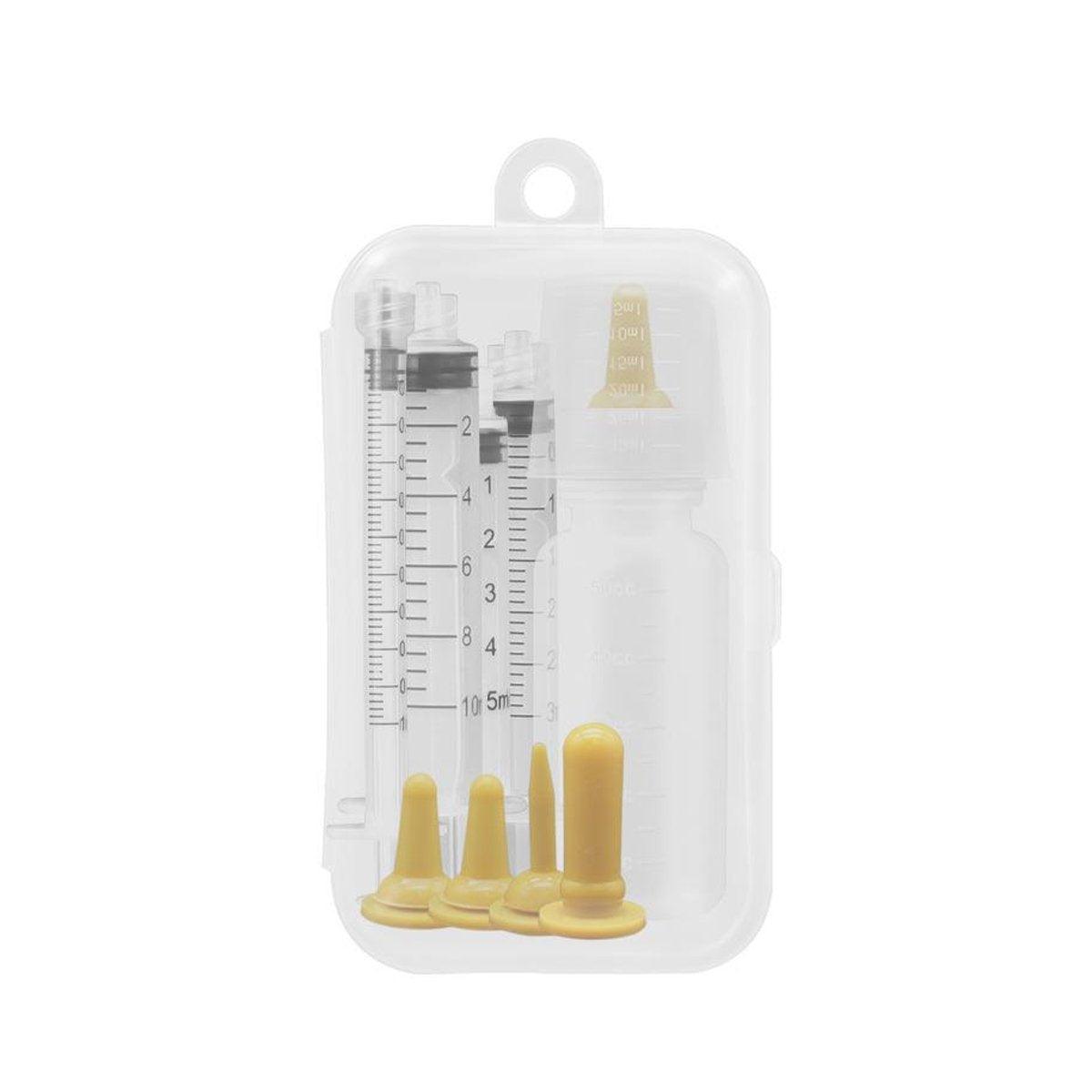 Kitten Feeding Bottle with Syringe Dispenser for Young Pets and Small Animals