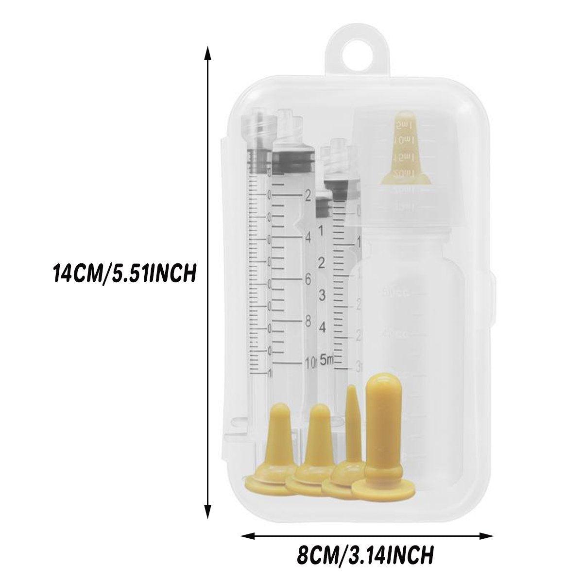 Kitten Feeding Bottle with Syringe Dispenser for Young Pets and Small Animals