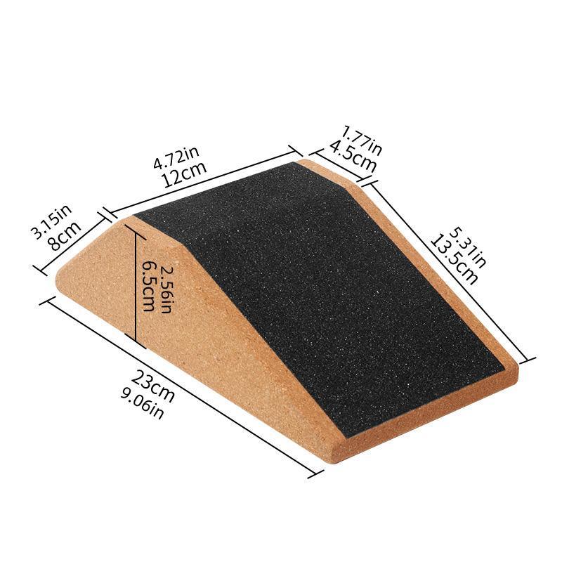 2pcs Cork Wedge Shaped Fitness Bricks Deep Squat Special Exercise Blocks Yoga