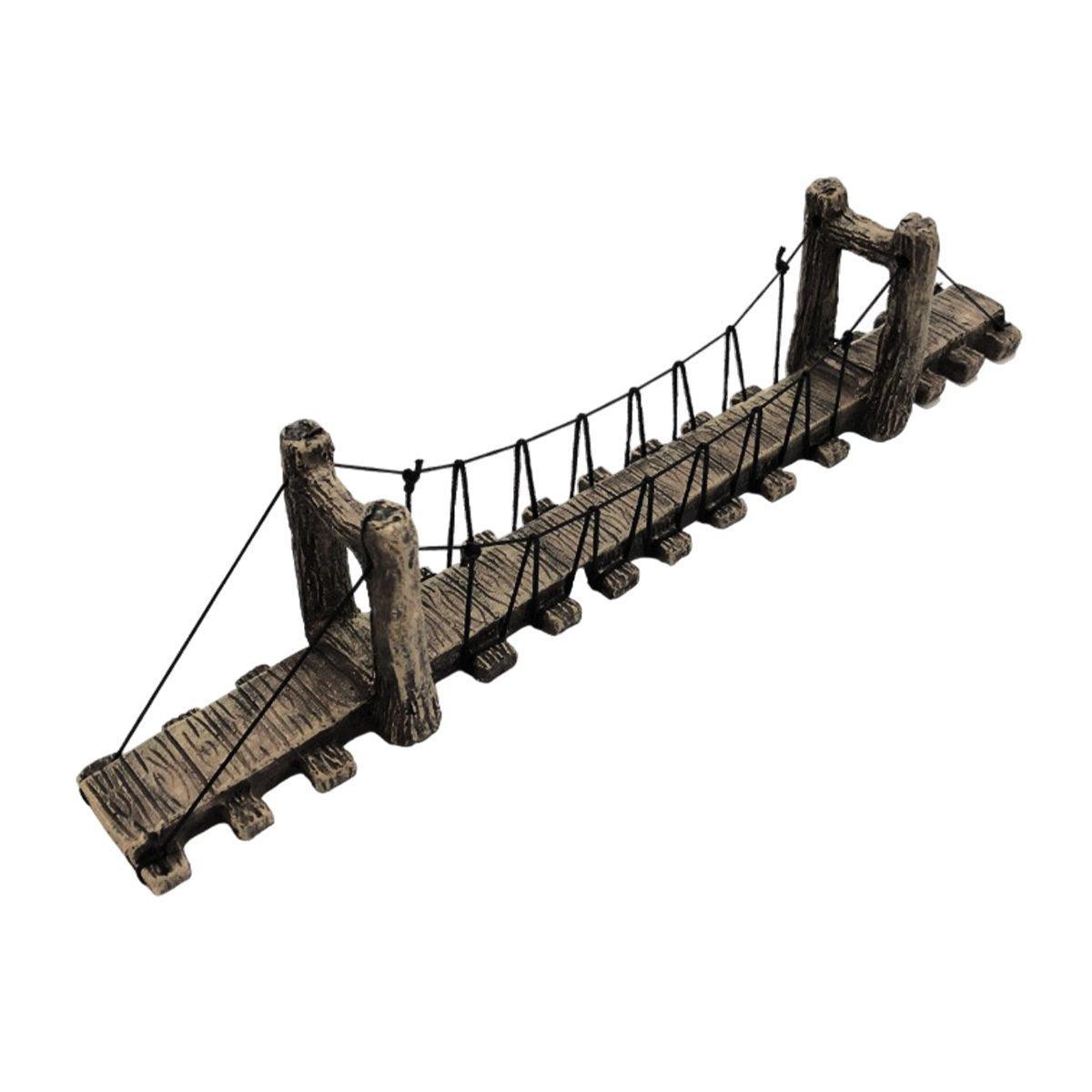 Resin Bridge Aquarium Decoration Fish Tank Accessories Shrimp Tortoise Climbing - Suspension Bridge-L