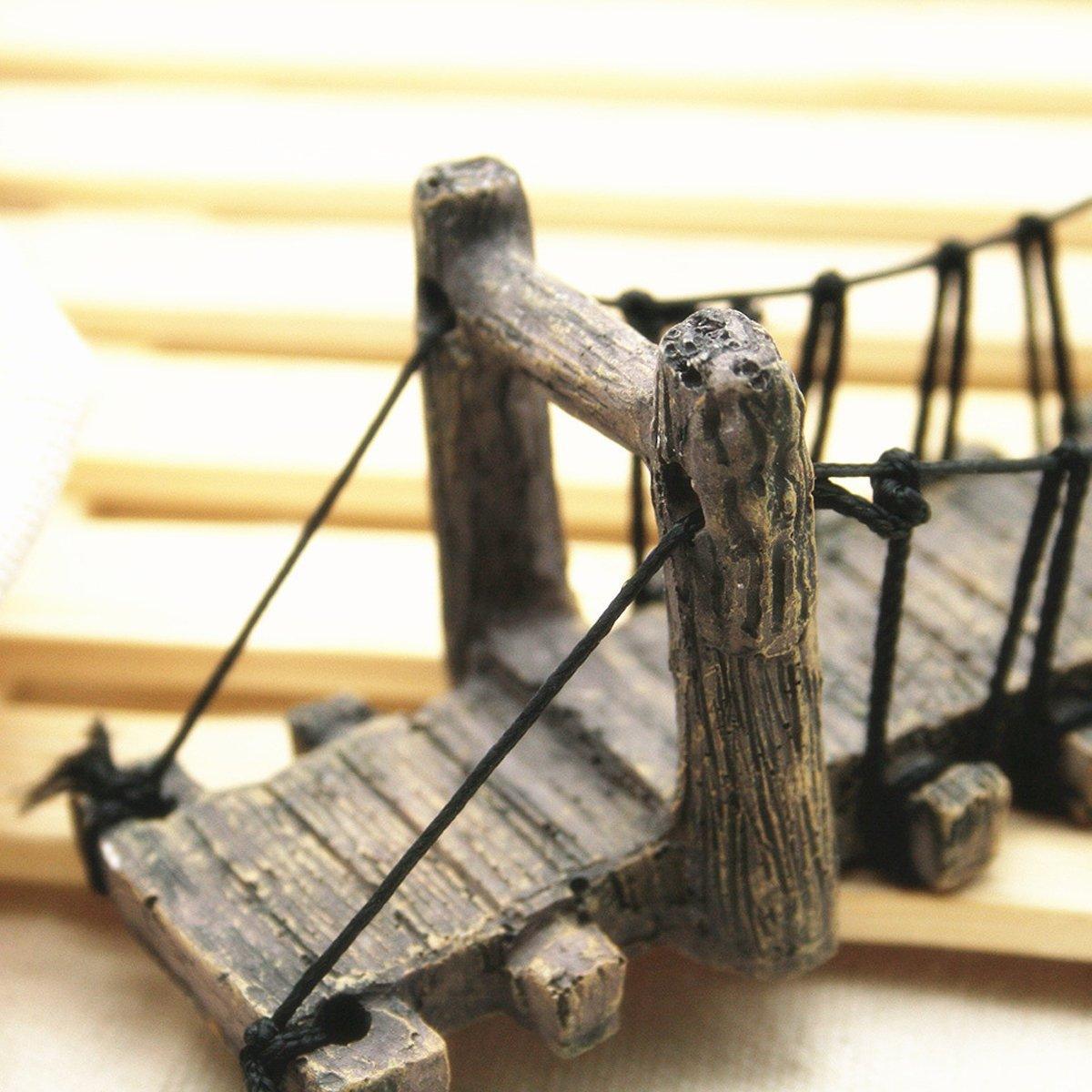 Resin Bridge Aquarium Decoration Fish Tank Accessories Shrimp Tortoise Climbing - Suspension Bridge-M