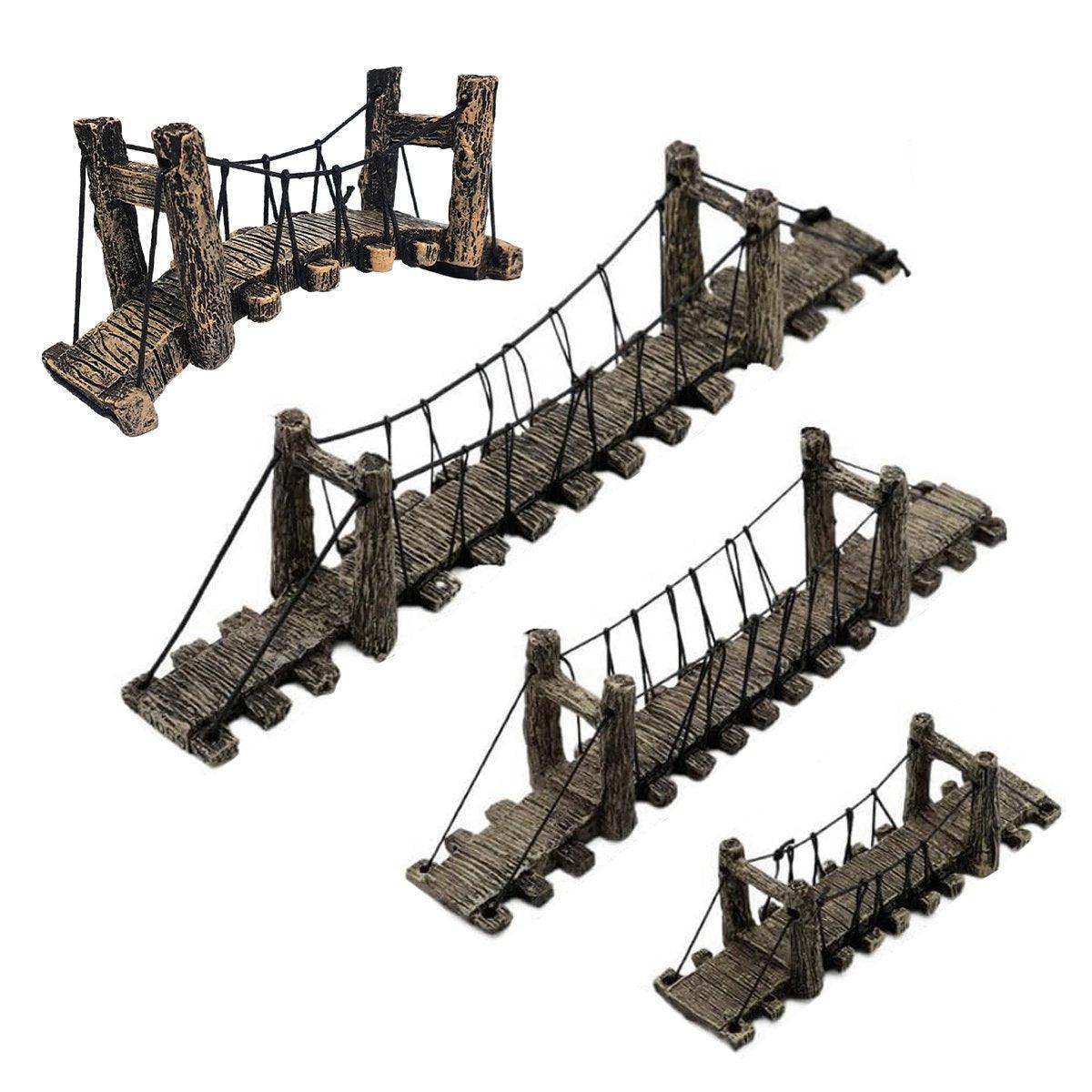 Resin Bridge Aquarium Decoration Fish Tank Accessories Shrimp Tortoise Climbing - Suspension Bridge-S