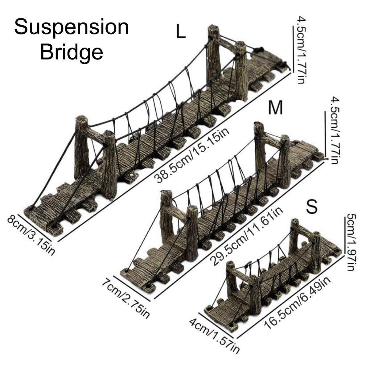 Resin Bridge Aquarium Decoration Fish Tank Accessories Shrimp Tortoise Climbing - Suspension Bridge-S