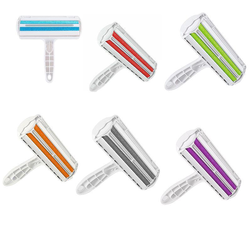 Pet Hair Remover Brush Dog Cat Fur Cleaning Roller Reusable Self Cleaning Tool - Red