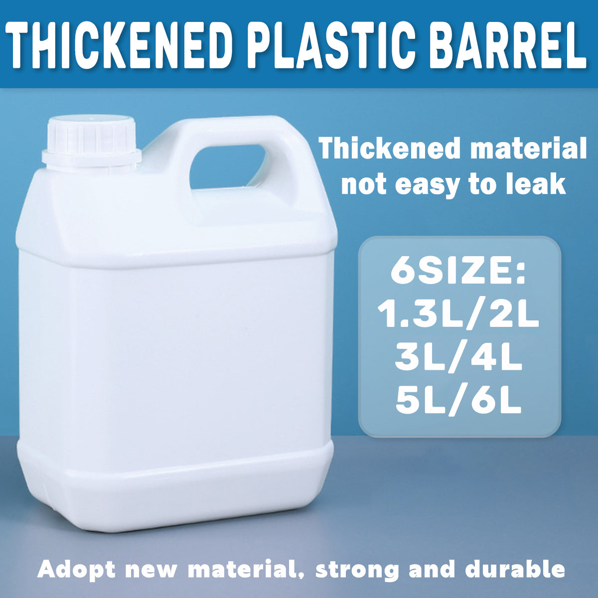 Plastic Square Bucket Storage Container Flat Square Pots 6 Sizes for Home Garden - 2L