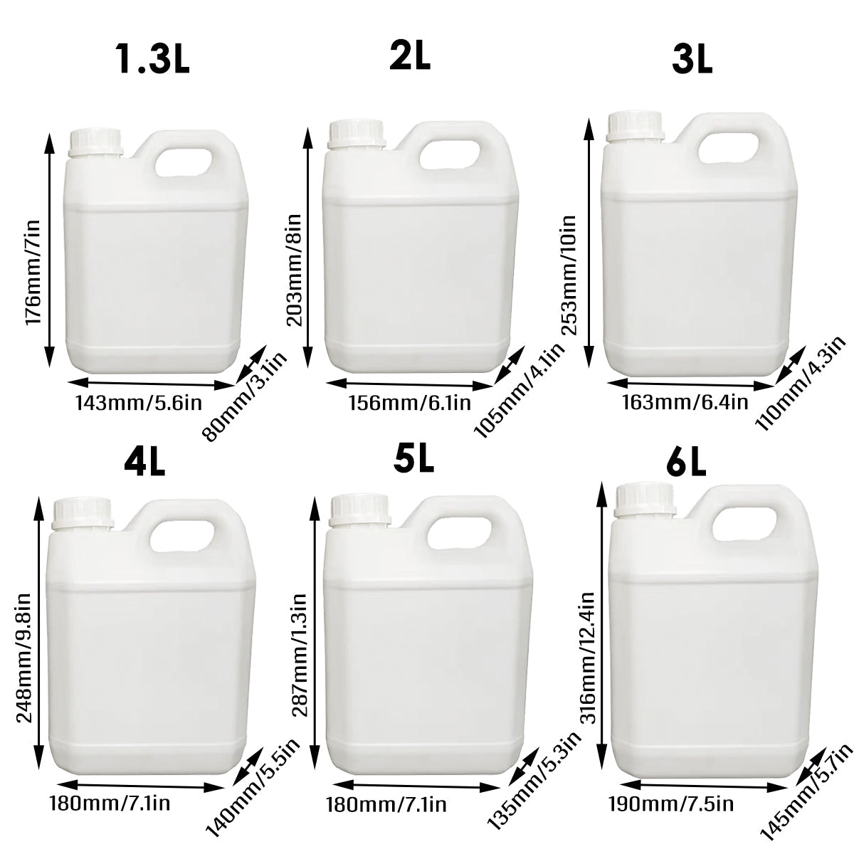 Plastic Square Bucket Storage Container Flat Square Pots 6 Sizes for Home Garden - 4L