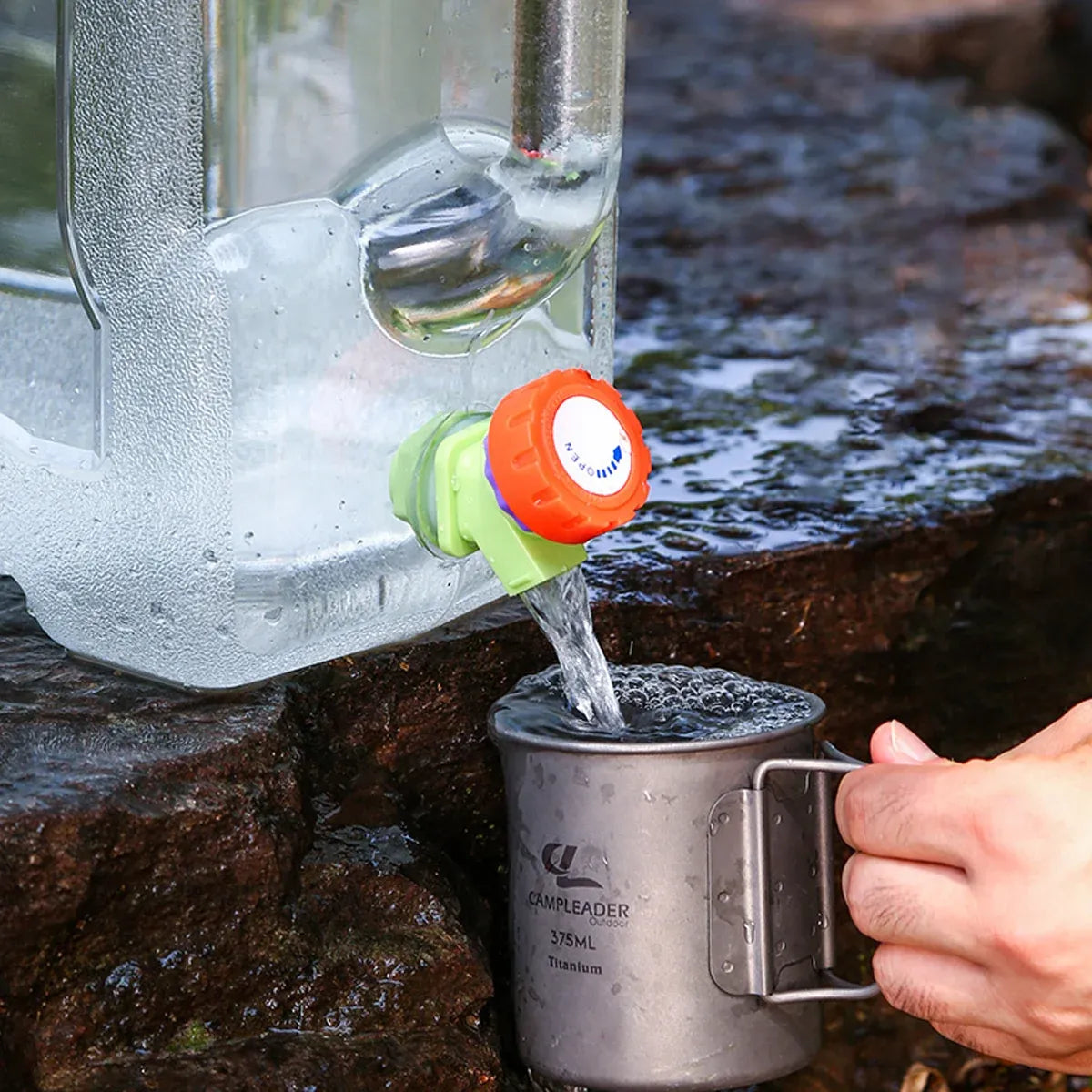 Water Bucket 12L Outdoor Portable Container With Faucet Camping Car Household