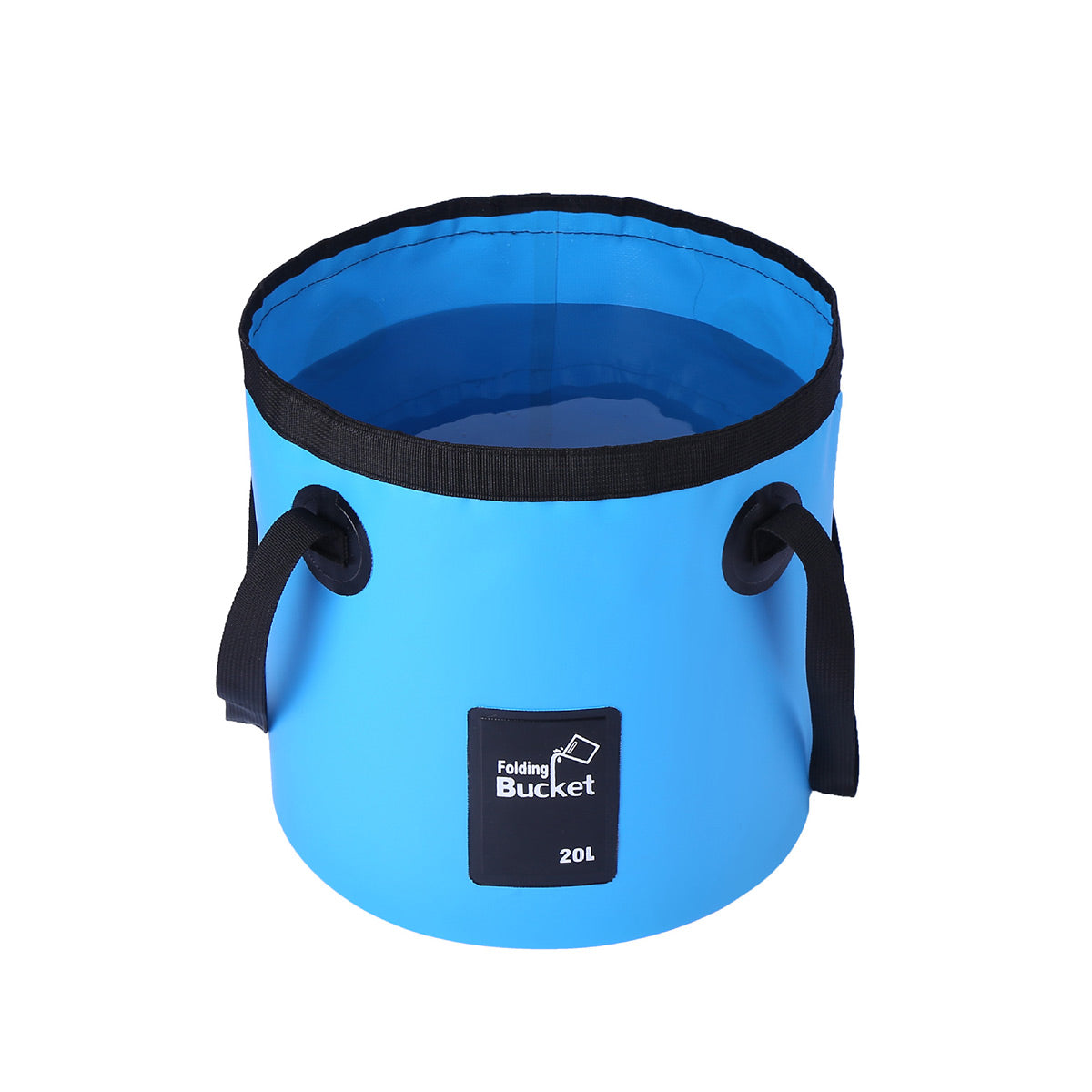 20L Portable Folding Bucket Water Container Camping Hiking Fishing Water Storage - Black