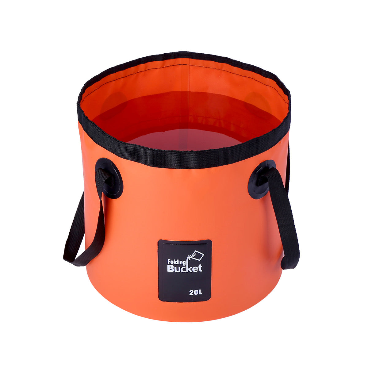 20L Portable Folding Bucket Water Container Camping Hiking Fishing Water Storage - Orange