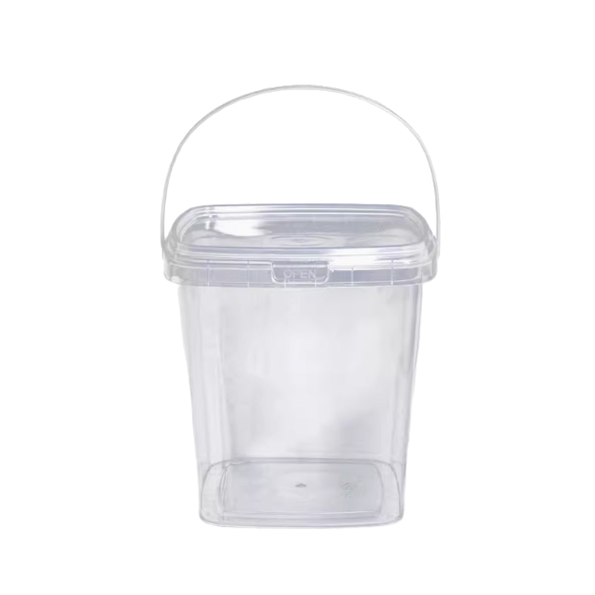 20pcs Plastic Round Bucket with Lid Transparent Portable Storage Gift Container - Round 1000ml