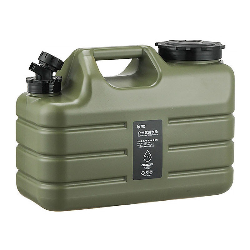 Outdoor Camping Water Storage Bucket with Faucet Portable Square Drinking Tank - 11L