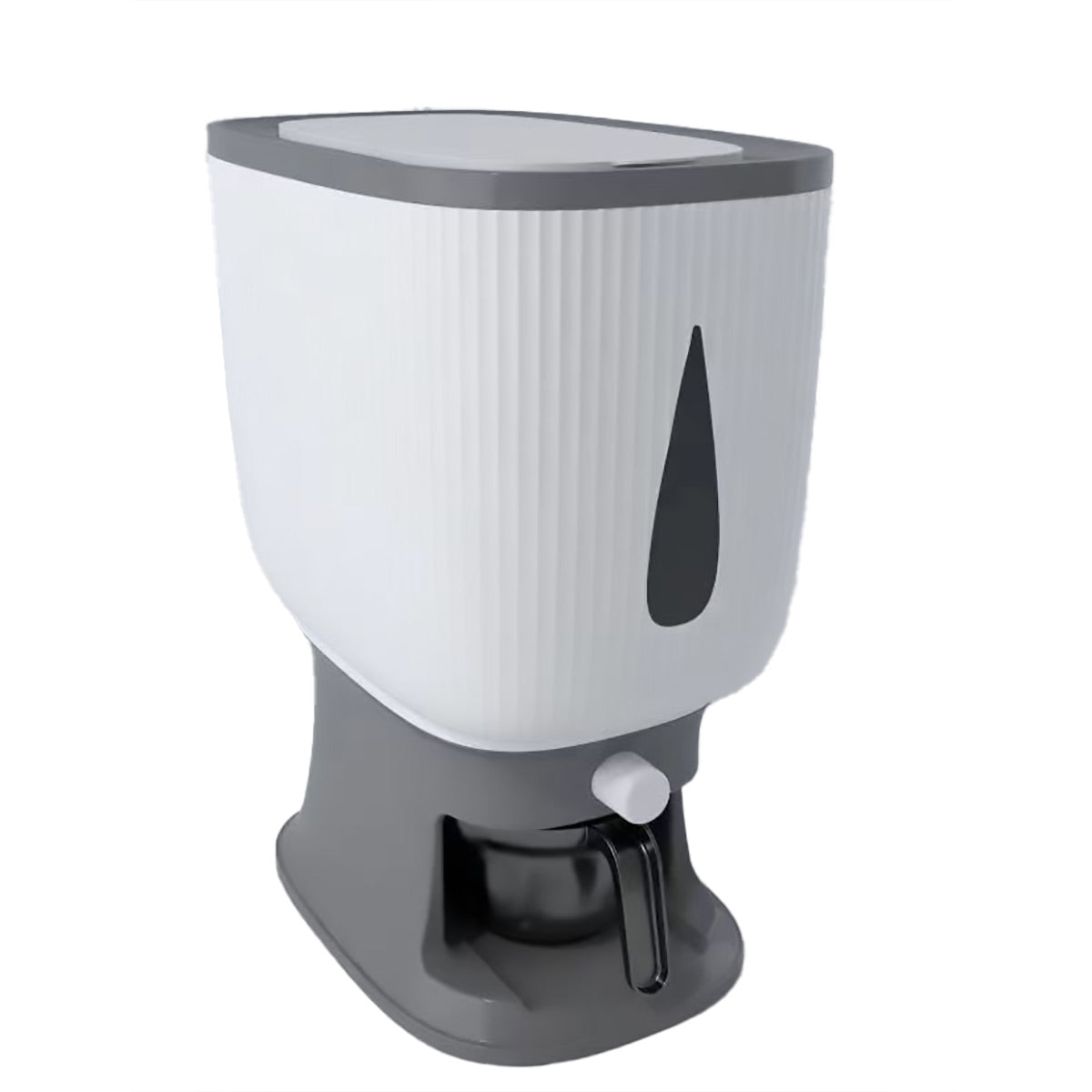 10kg Rice Storage Bucket Household Metering Rice Container Large Capacity - Grey