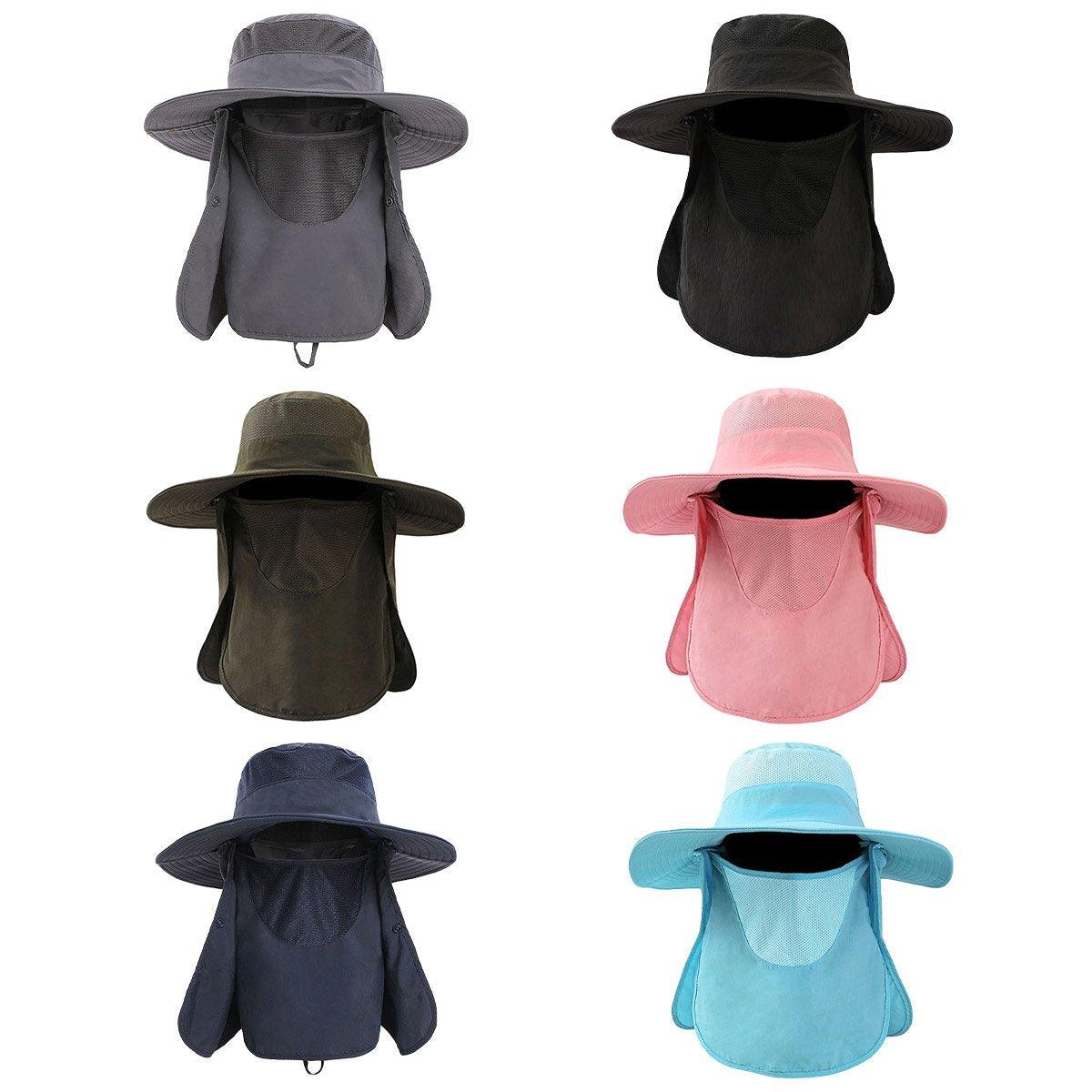 2PCS Outdoor Fisherman Hat Men Women Sun Protection Fishing Cap Bucket Hat - Pink