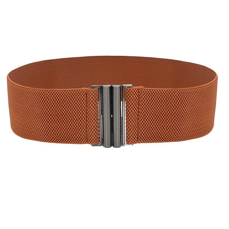 3Colours Waist Belt Elastic Waistband Stretch Women Dress Metal Buckle Cinch Au - Brown