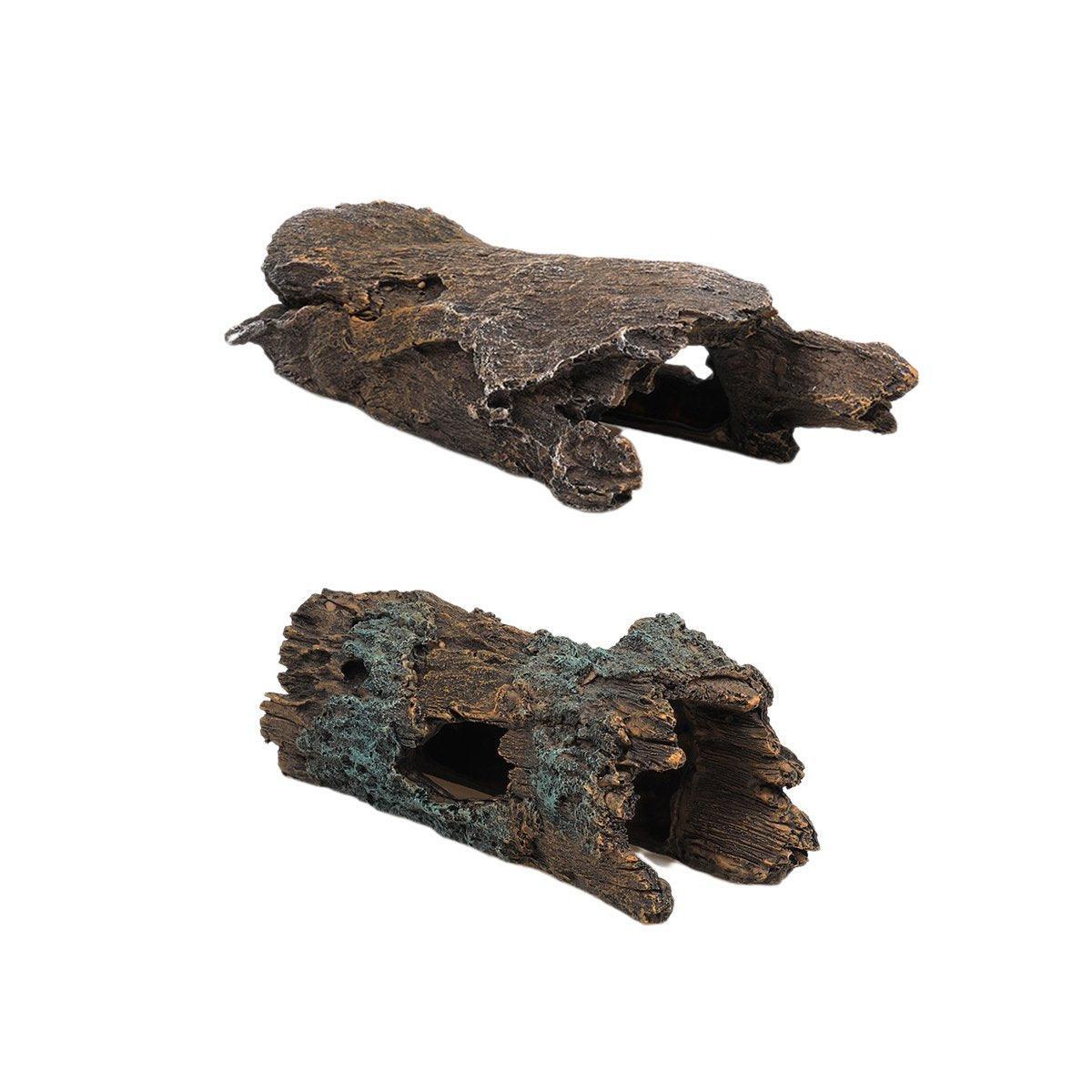 Tree Log Hide Ornament Trunk Tunnel Fish Reptile Tank Resin Aquarium Decoration - Large