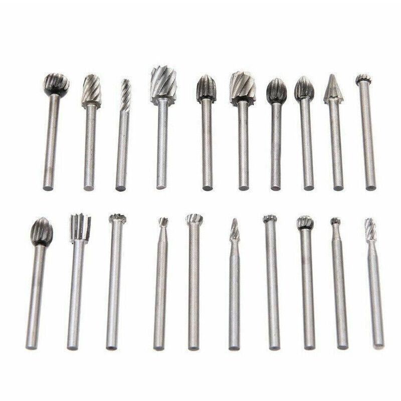 20Pcs Tungsten Steel Solid Carbide Burrs For Dremel Rotary Tool Bit Accessories